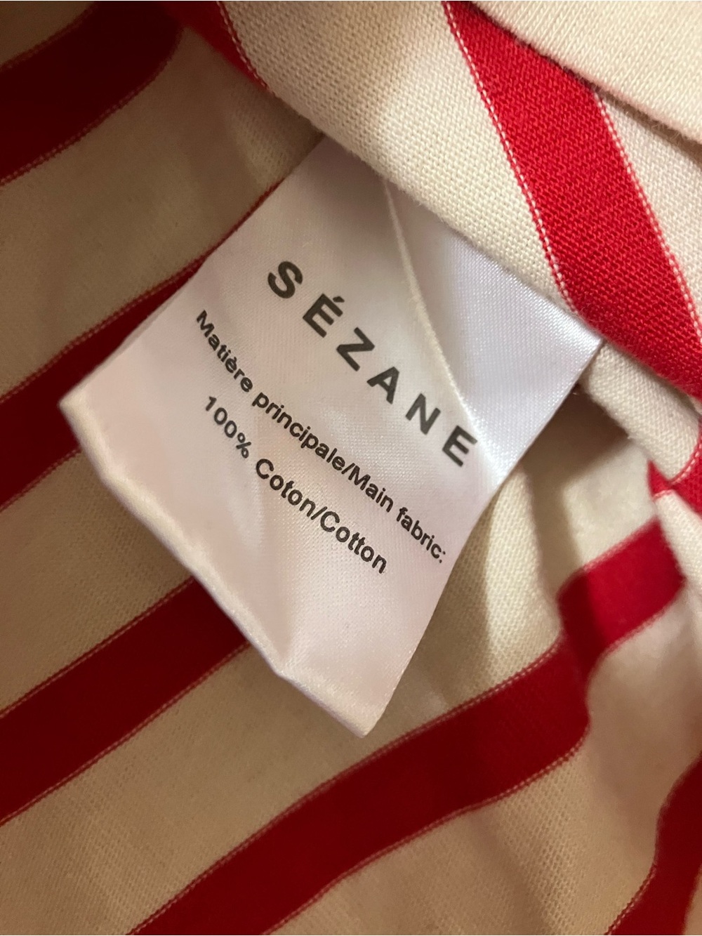 Sezane Red & Cream Breton Stripe Tee - Picture 4 of 6